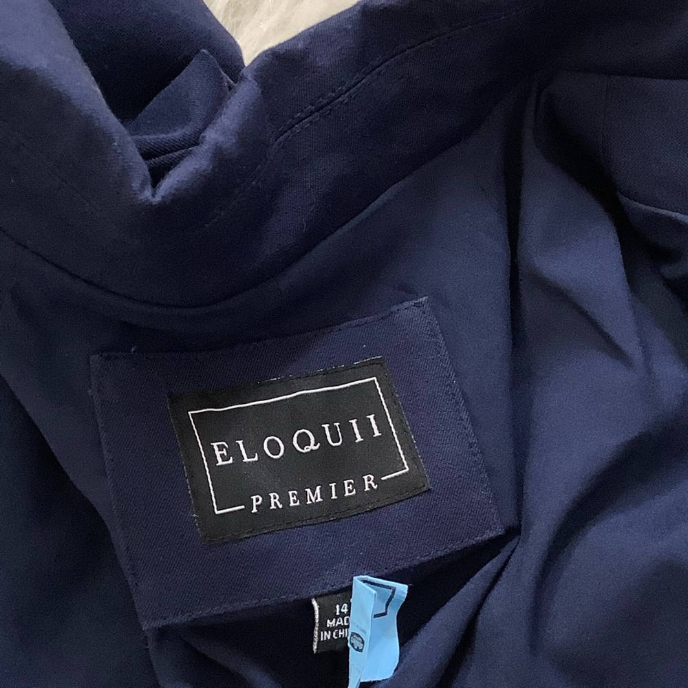 Eloquii Premiere Blue One Button Career Blazer Jacket Size 14 - Picture 5 of 15